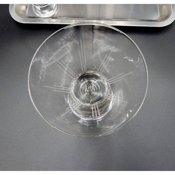 Home Essentials Hex 11 Martini Cocktail Set Shaker Tray Glasses S/4 Etched Lines - Picture 13 of 13